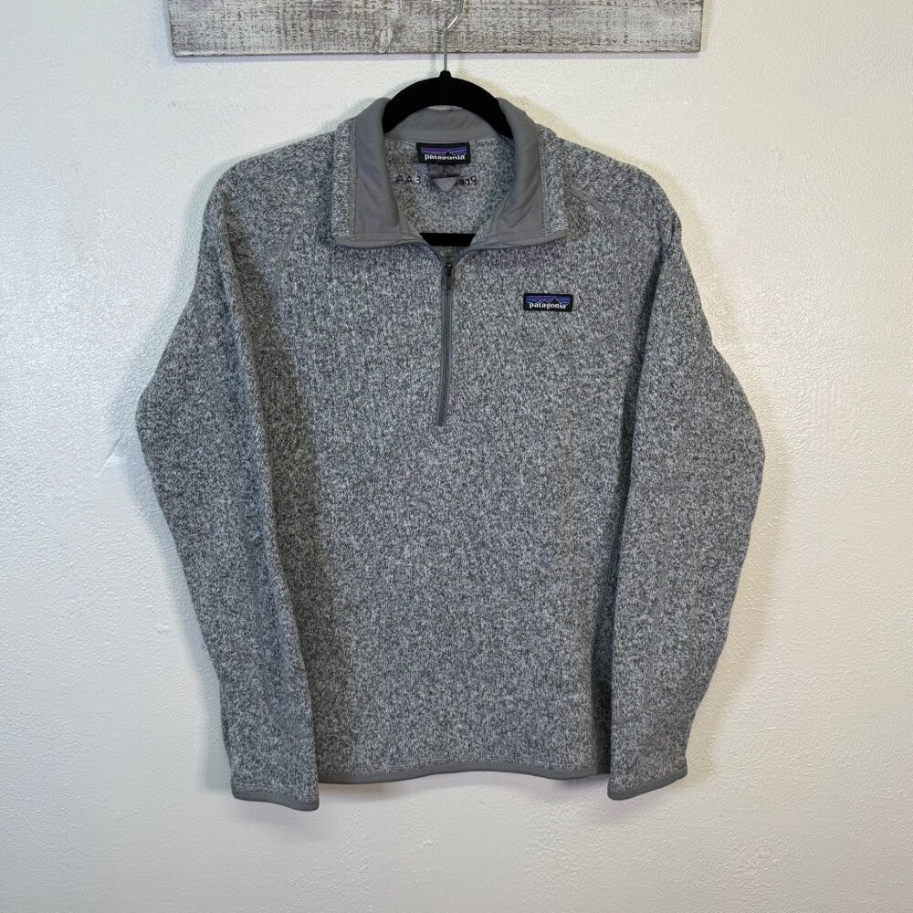 Patagonia Women's Better Sweater Jacket Medium Gray 3/4 Zip Custom Logo Outdoor